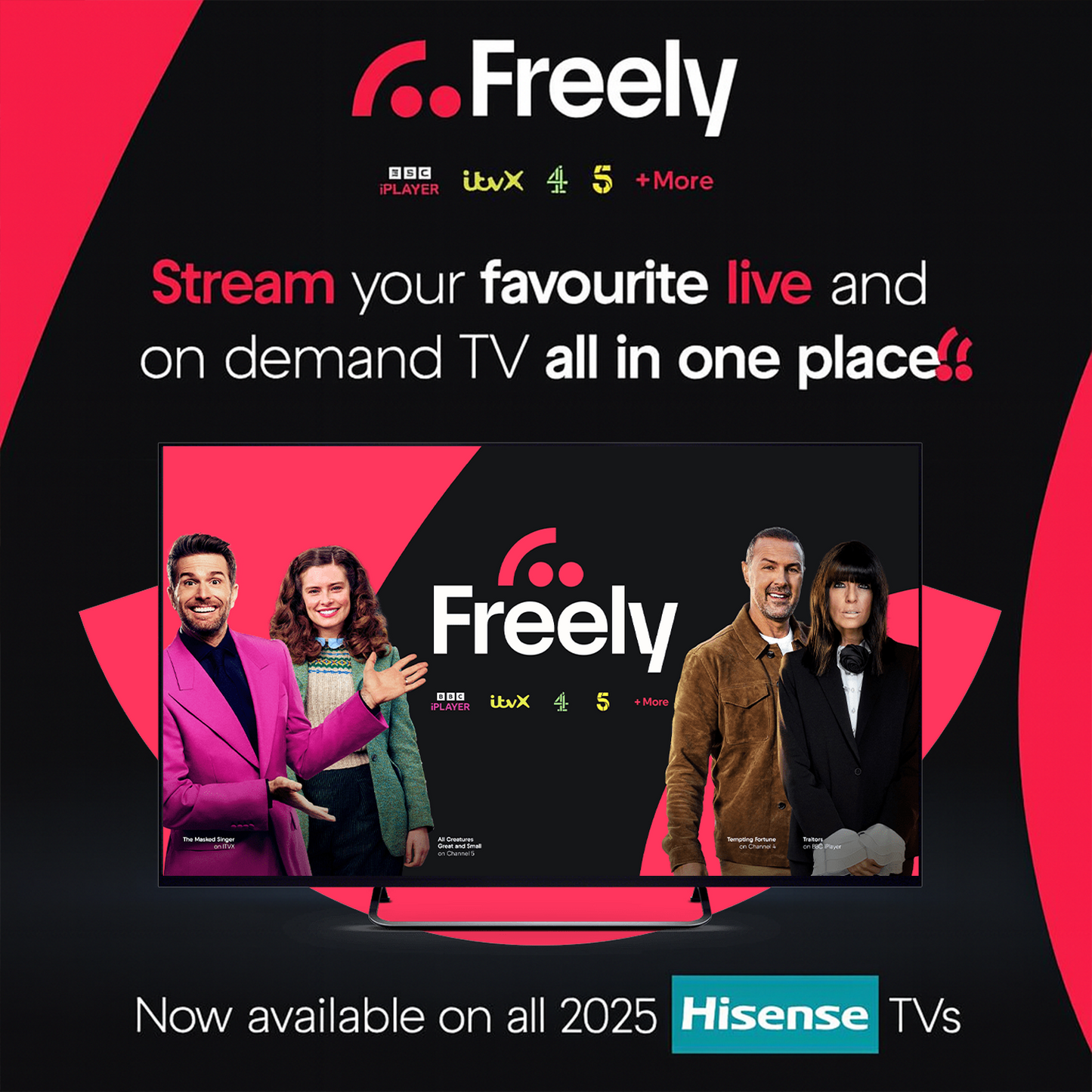 Hisense 55" 4K Ultra HD Smart TV (2025 Model) – UHD Display with Freely TV