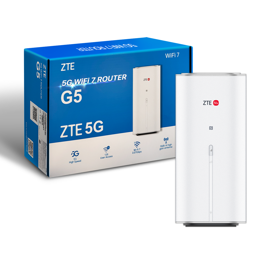 ZTE G5 WiFi 7 5G Router, 3600 Mbps Ultra Fast Home & Office Internet