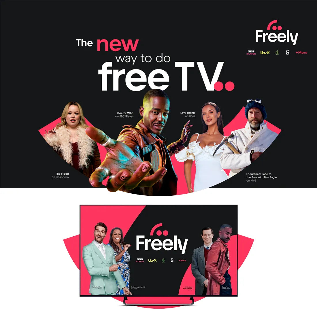Freely built-in TV platform and live streaming interface on Hisense E7Q Smart TV