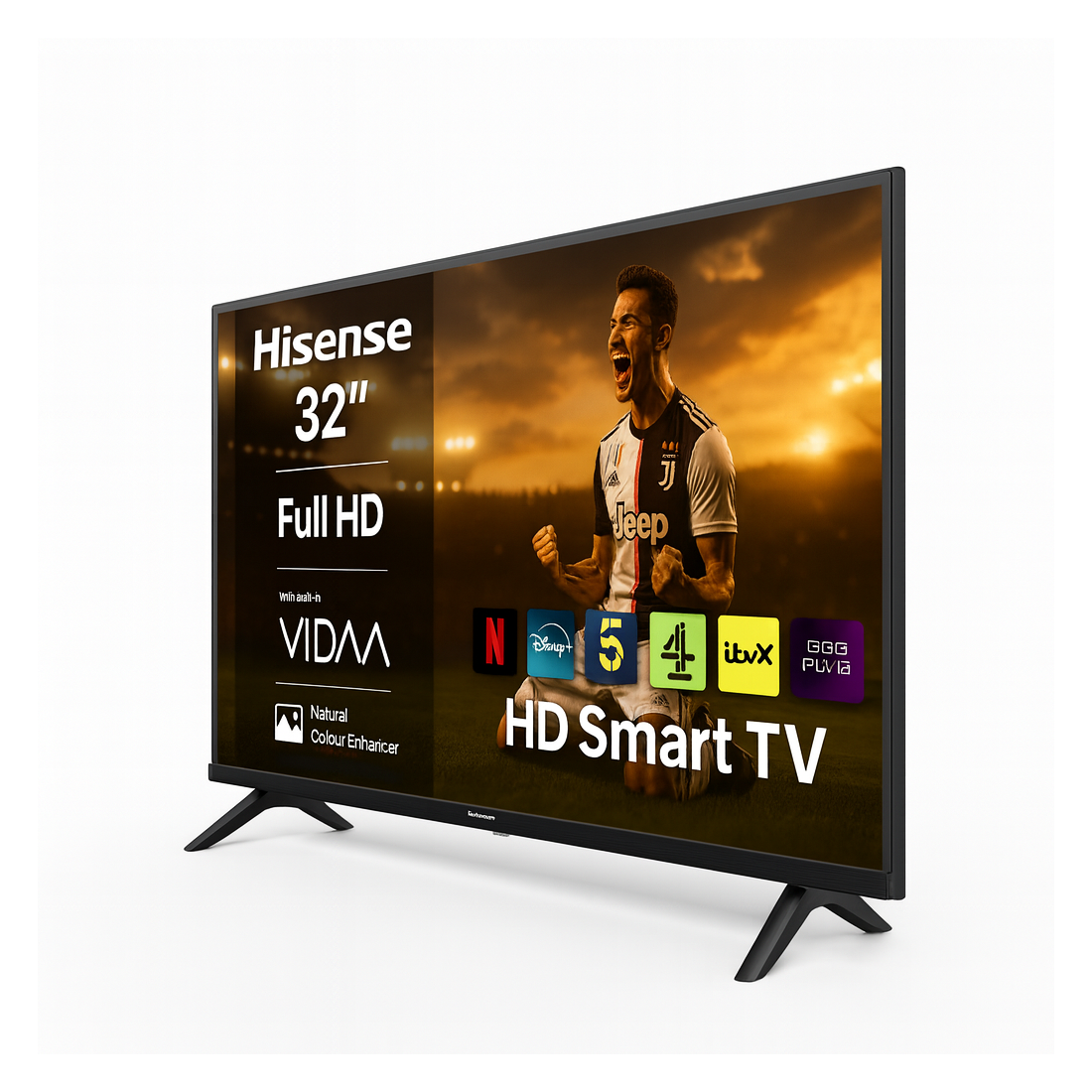 Hisense 32" Smart HD LED TV (2025 Model) – Direct Lit Display with Freely Streaming