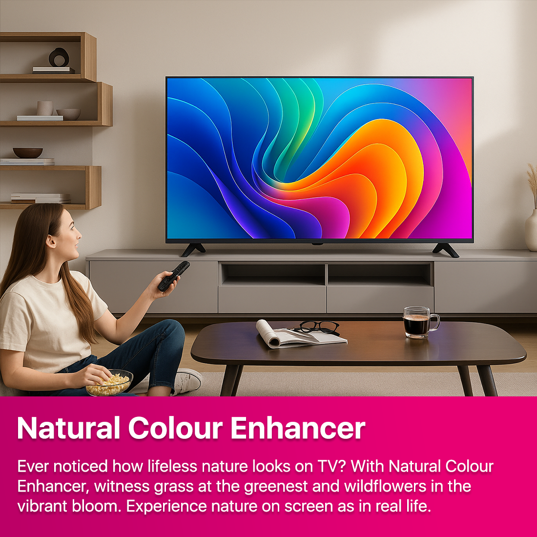 Hisense 40" Smart Full HD LED TV (2025 Model) – Direct Lit Display with Natural Colour Enhancer & Freely Streaming