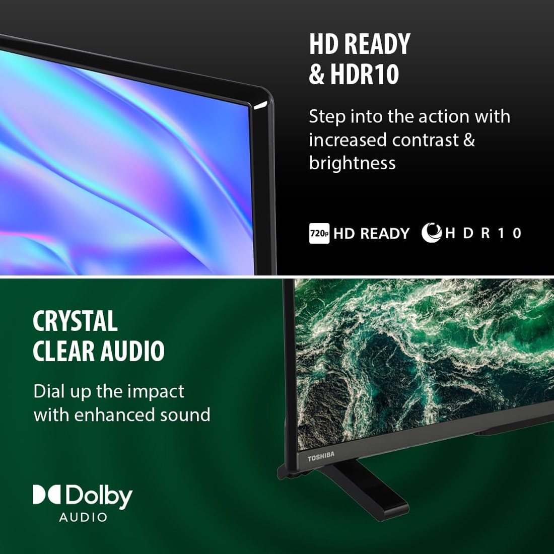 Toshiba 32" Smart HD Ready HDR QLED TV – Freely TV (2025 Model)