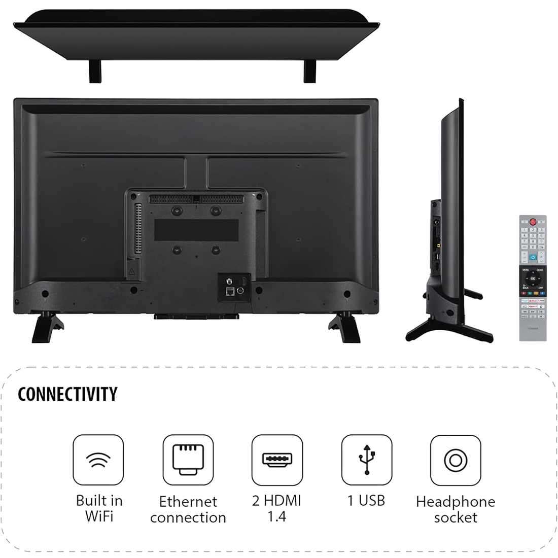Toshiba 32" Smart HD Ready HDR QLED TV – Freely TV (2025 Model)