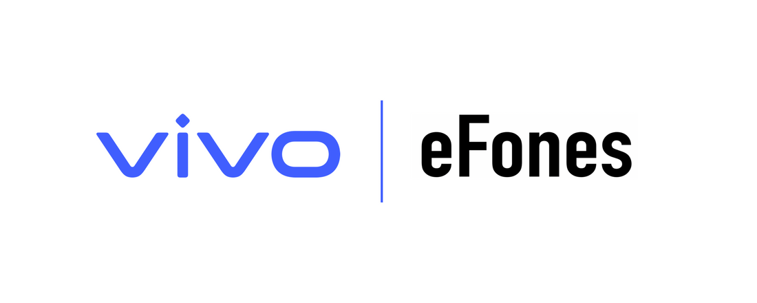 Vivo and eFones partnership logo banner showcasing collaboration for SIM-free smartphones