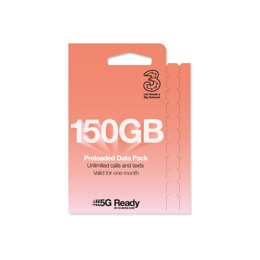 Three Mobile 150GB PAYG Voice SIM Pack