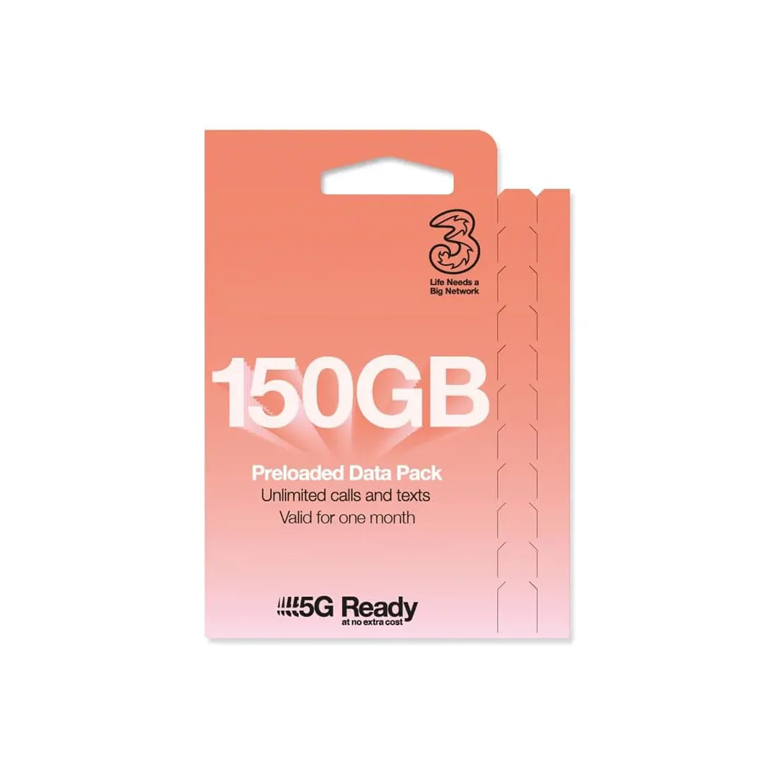 Three Mobile 150GB PAYG Voice SIM Pack - eFones.com