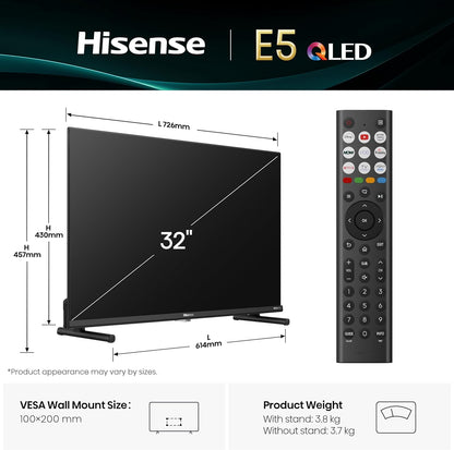 Hisense 32" E5Q Hi-QLED FHD Smart TV – 32E5QTUK