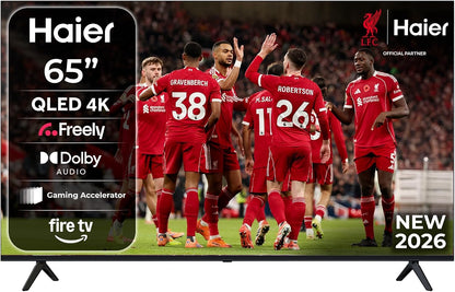 Haier 65" S80GUF QLED Smart TV, 4K UHD, Fire TV, Freely, Dolby Audio, Gaming Accelerator, HDMI 2.1, 2025 Model
