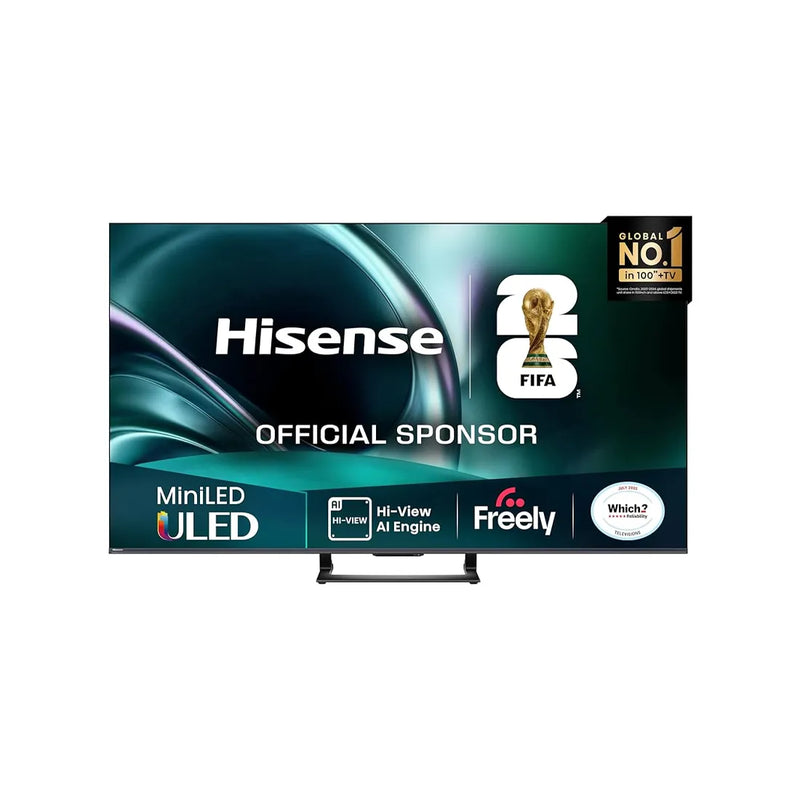 Hisense TV with FIFA sponsorship logo on a white background