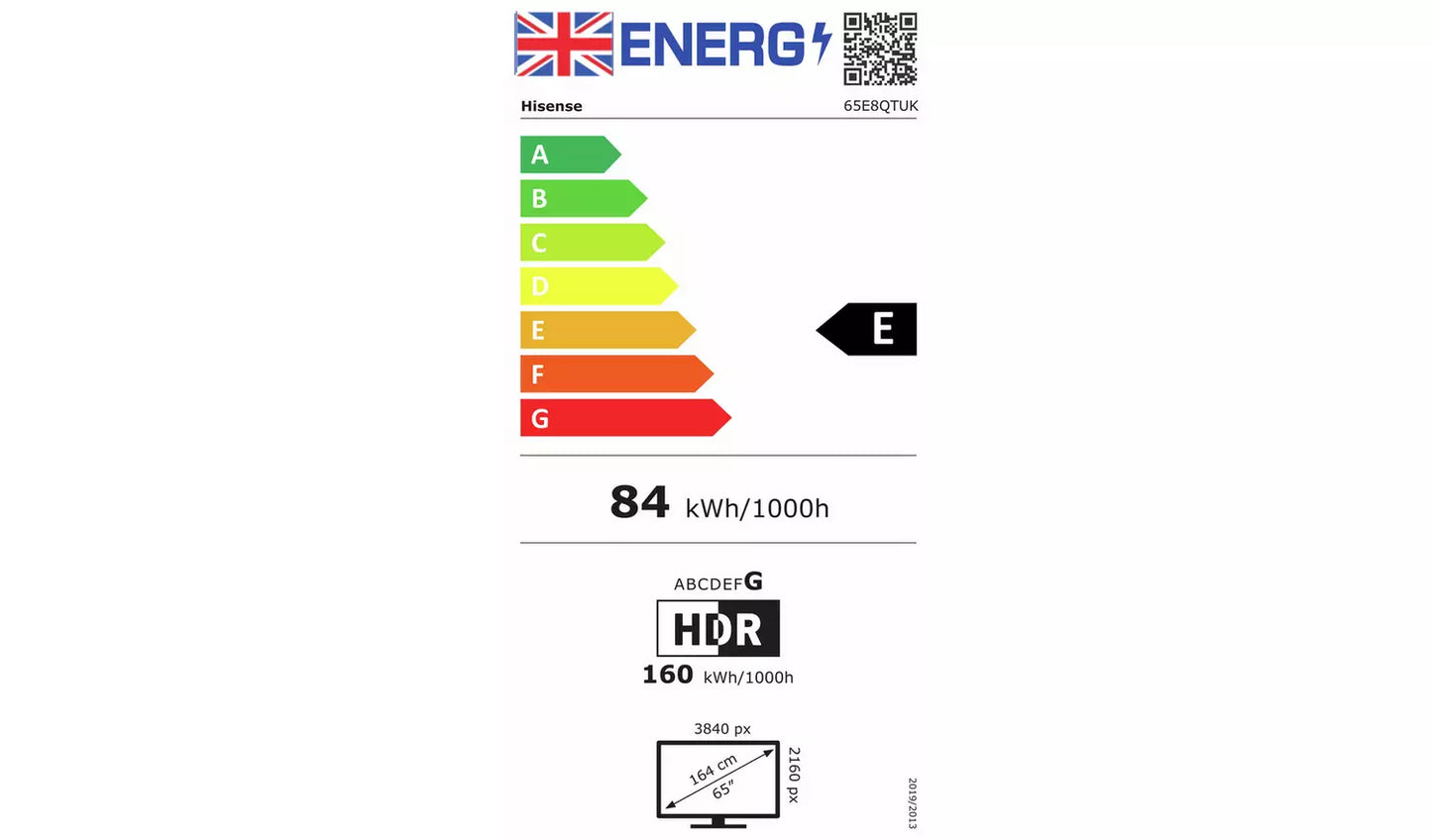 Hisense 65" E8Q Mini-LED 4K Ultra HD 144Hz Smart TV – 65E8QTUK