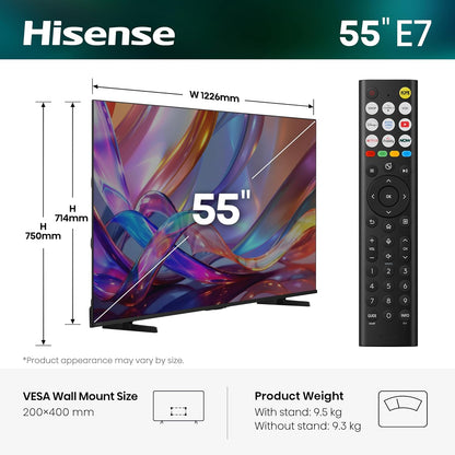 Hisense 55E7STUK 55" Hi-QLED 4K Smart TV  (2026)