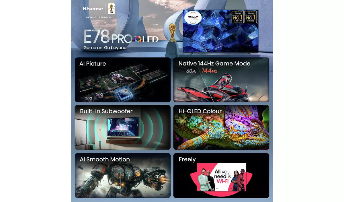 Hisense 2026 100" E78STUK PRO Hi-QLED 4K Ultra HD 144Hz Smart TV – 100E78STUK PRO