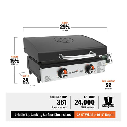 Blackstone Gas Griddle with Hood – 22 or 28 Inch