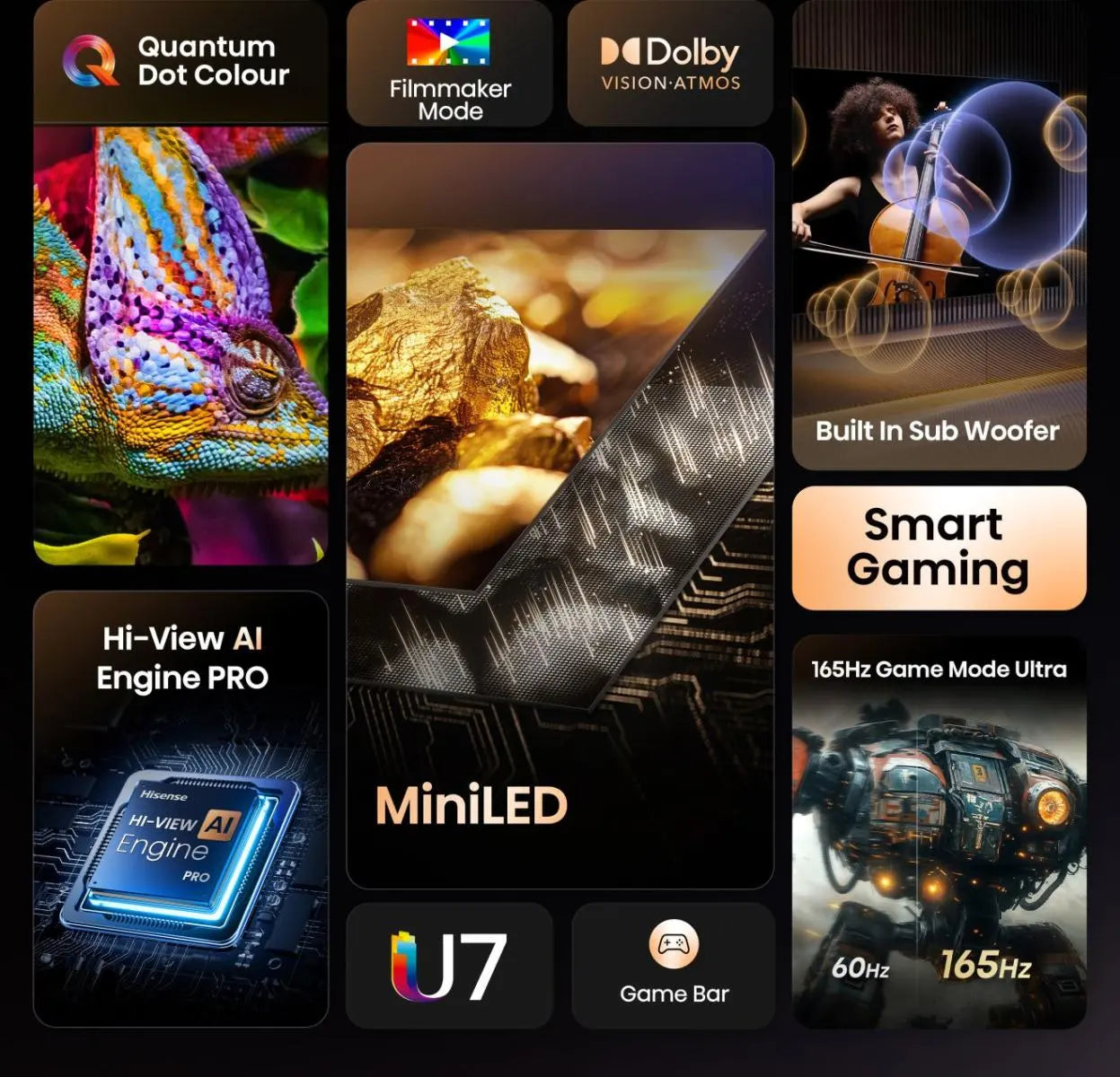 Hisense 100" U7Q Mini-LED 4K Ultra HD 144Hz Smart TV – 100U7QTUK
