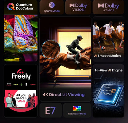Hisense 50" E7Q QLED 4K Ultra HD Smart TV – 50E7QTUK