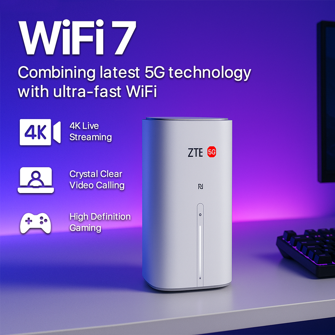 ZTE G5 5G WiFi 7 Router 3600Mbps for Home and Office Internet – eFones.com