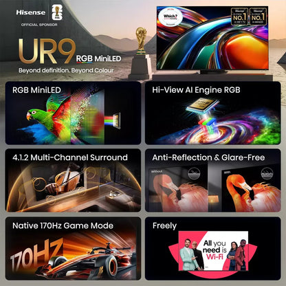 Hisense 65" 65UR9STUK | RGB MiniLED Smart TV 4K 170Hz