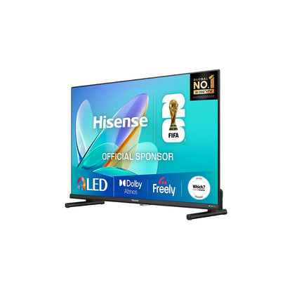 Hisense TV displaying multiple brand logos on a white background