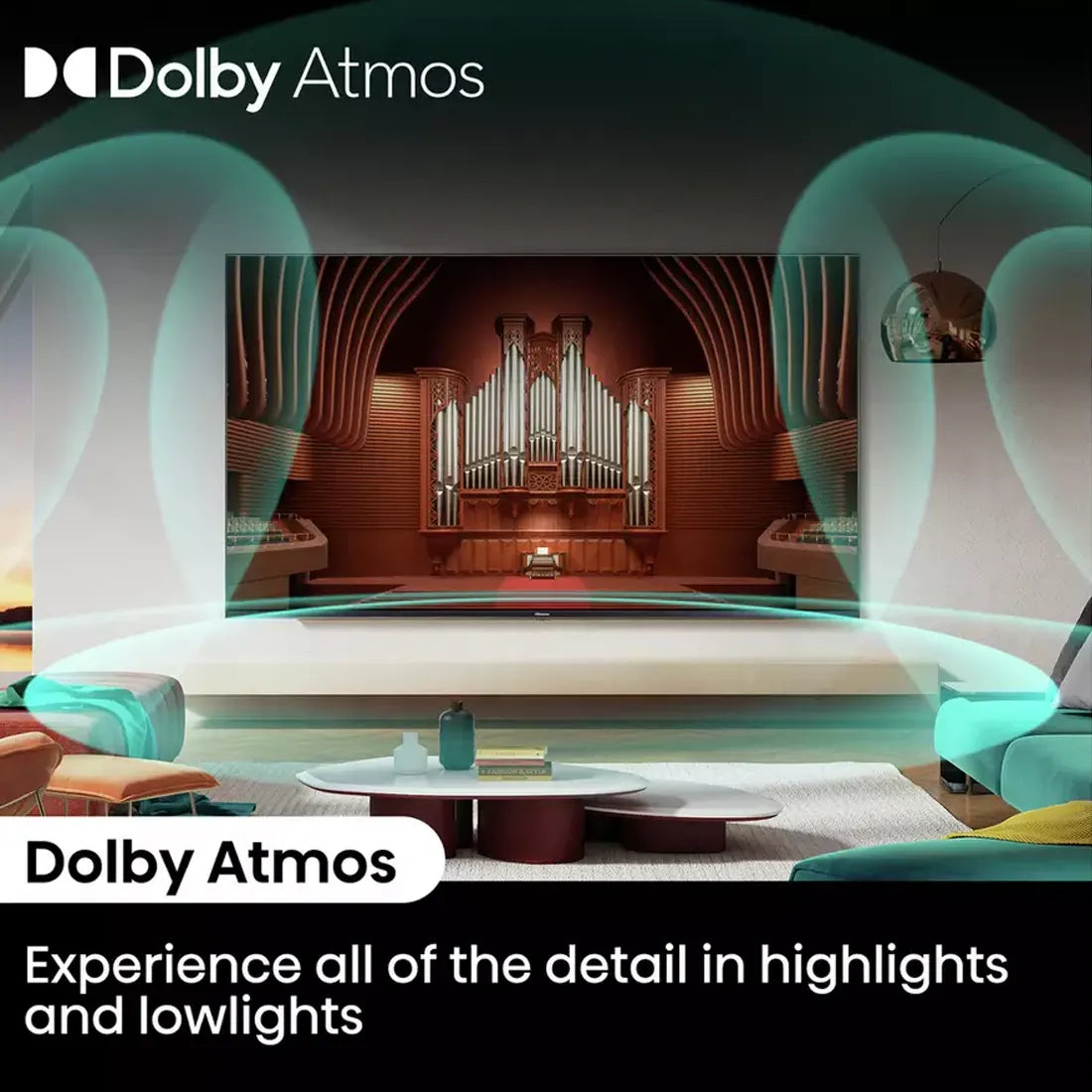 Dolby Atmos audio feature delivering immersive sound on Hisense 40 inch E5 QLED Smart TV