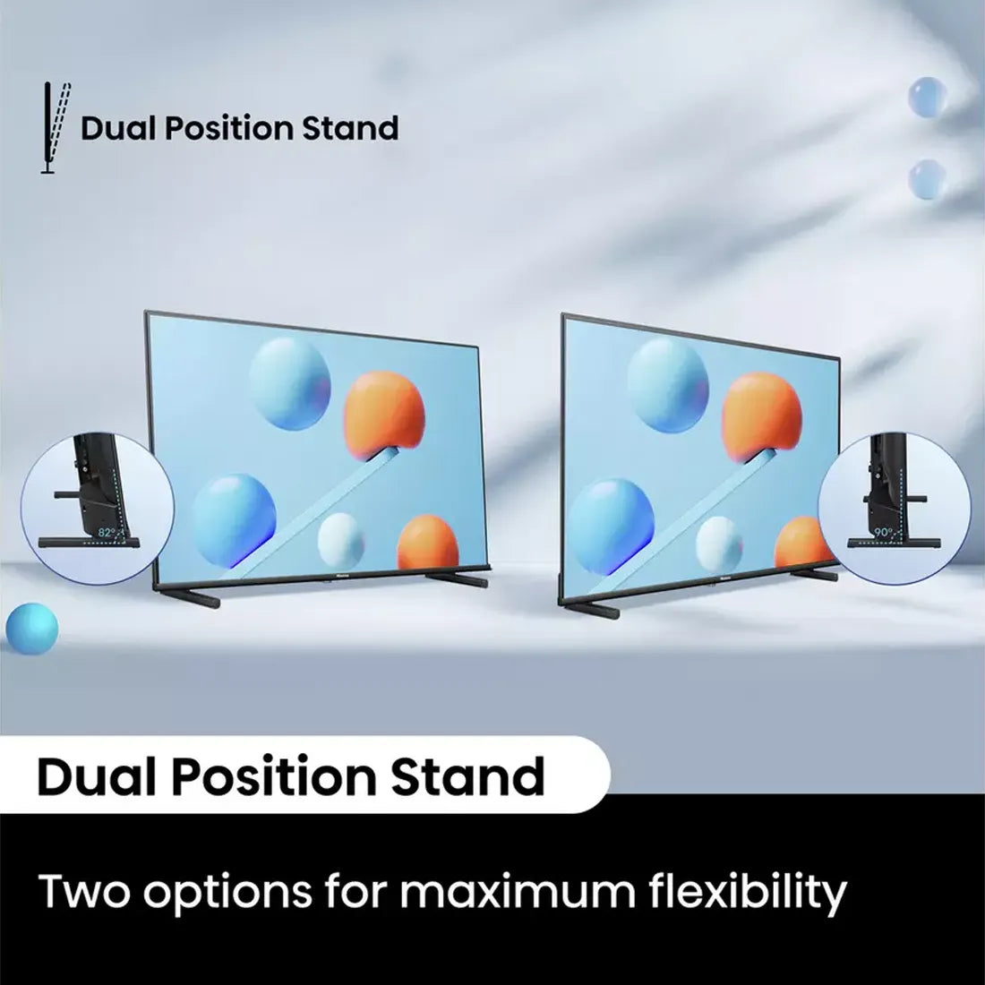 Dual position stand feature on Hisense 40 inch E5 QLED Smart TV