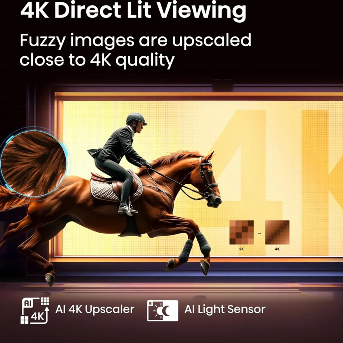 4K upscaling and picture clarity feature demonstration on Hisense E7Q Smart TV