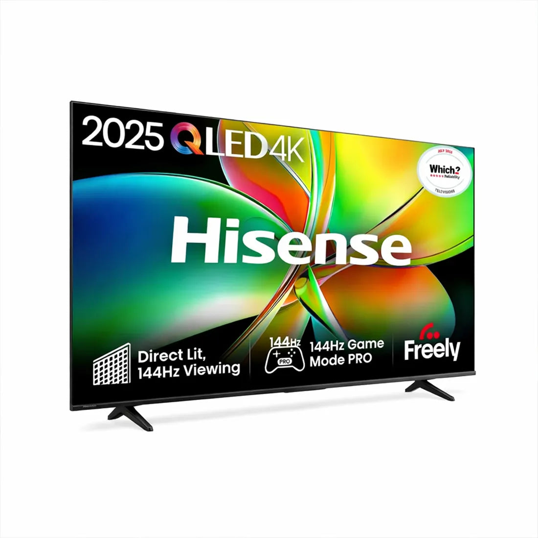 Angled design view of Hisense 50 inch E7Q PRO QLED Smart TV