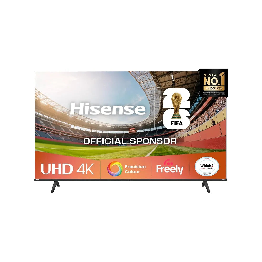 Hisense TV with FIFA branding on a white background
