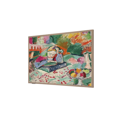 Hisense 55" Canvas S7NQ angled view showing framed Art Mode display