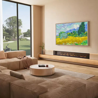 Hisense 55" Canvas S7NQ mounted in modern living room in Art Mode