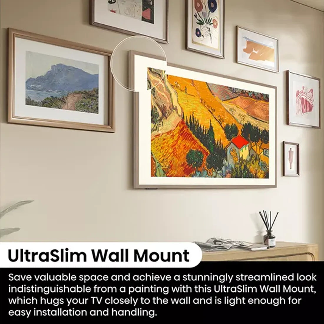 Hisense 55" Canvas S7NQ ultra-slim wall mount installation design