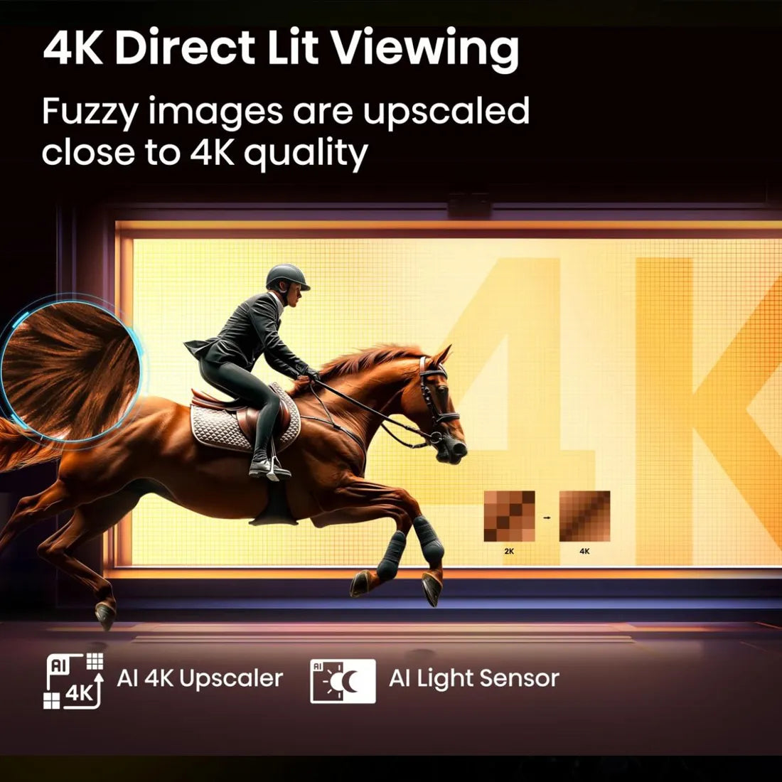 4K Direct Lit viewing and AI upscaling performance on Hisense E6Q Smart TV