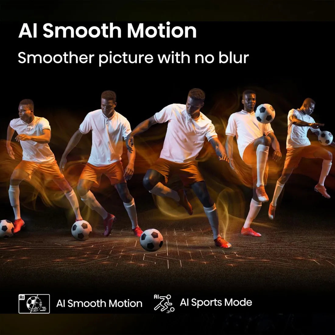 AI Smooth Motion technology reducing blur on Hisense 65 inch E6Q Smart TV