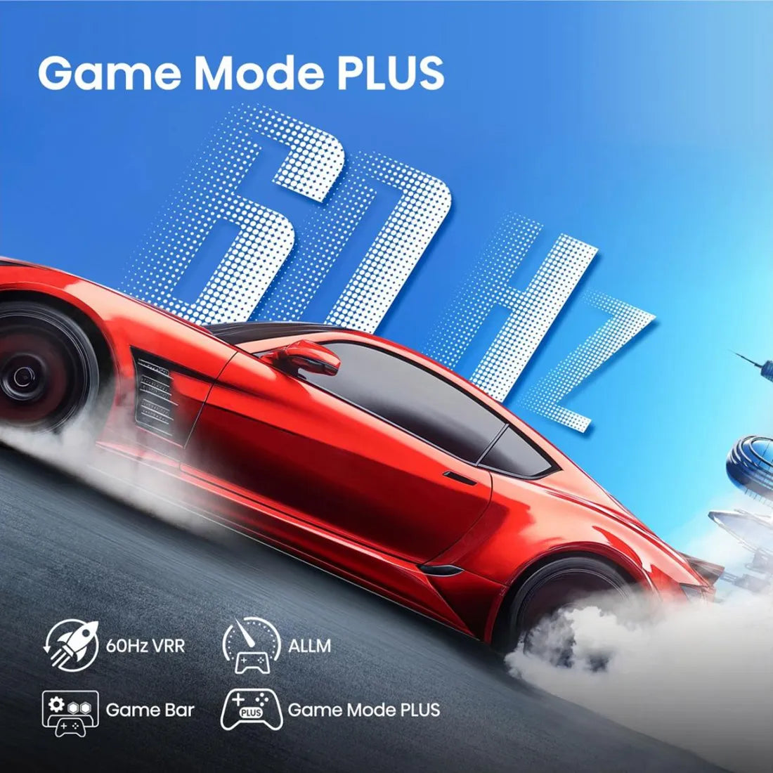 Game Mode Plus feature image highlighting smooth motion and responsive gaming performance on the Hisense A6Q TV.