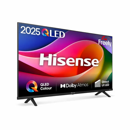 Angled view of Hisense A5Q QLED Smart TV highlighting screen clarity and design