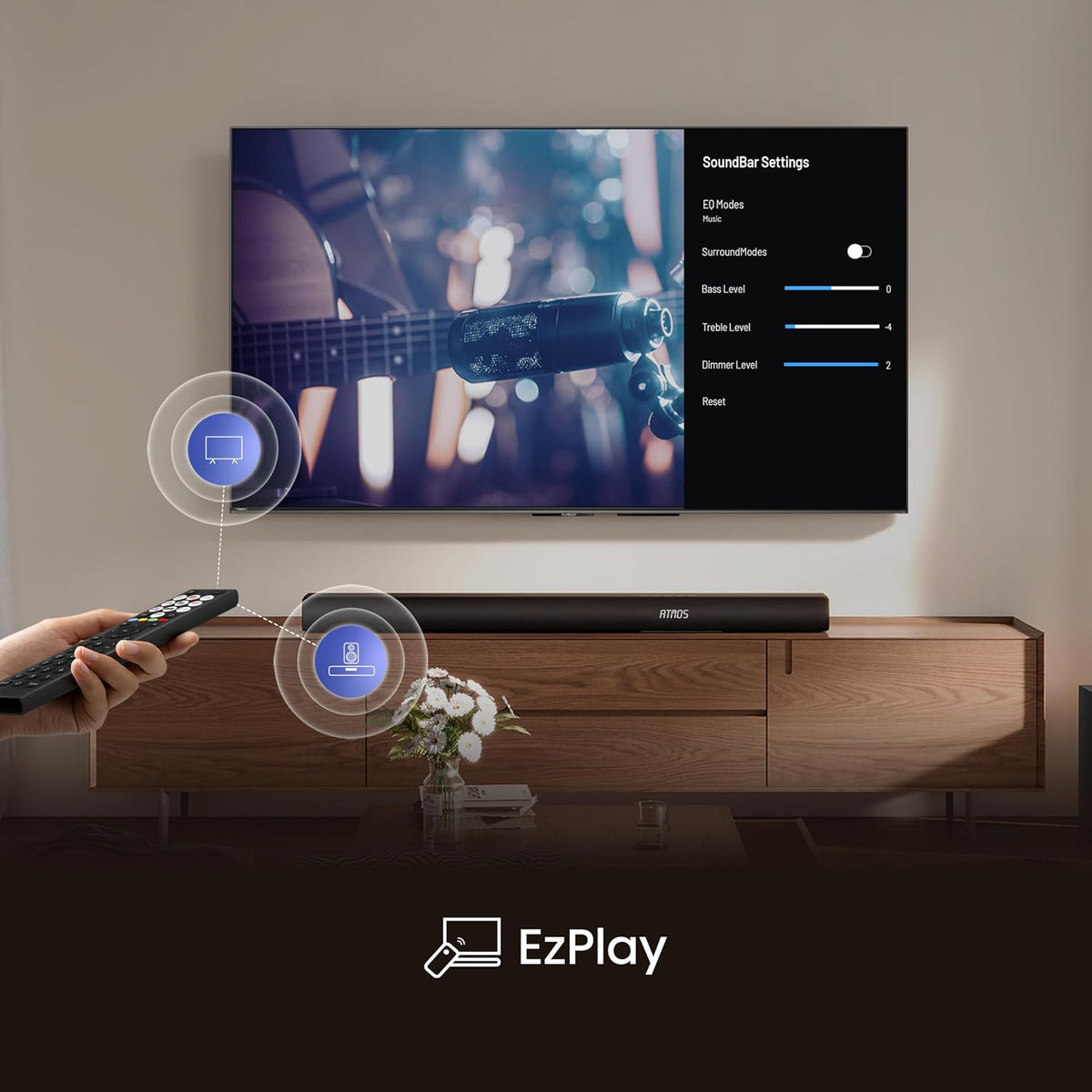 Hisense AX5100Q soundbar with EzPlay for convenient compatible TV sound settings