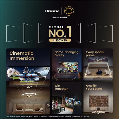 Hisense cinematic immersion visual highlighting premium picture quality and lifelike viewing experience.