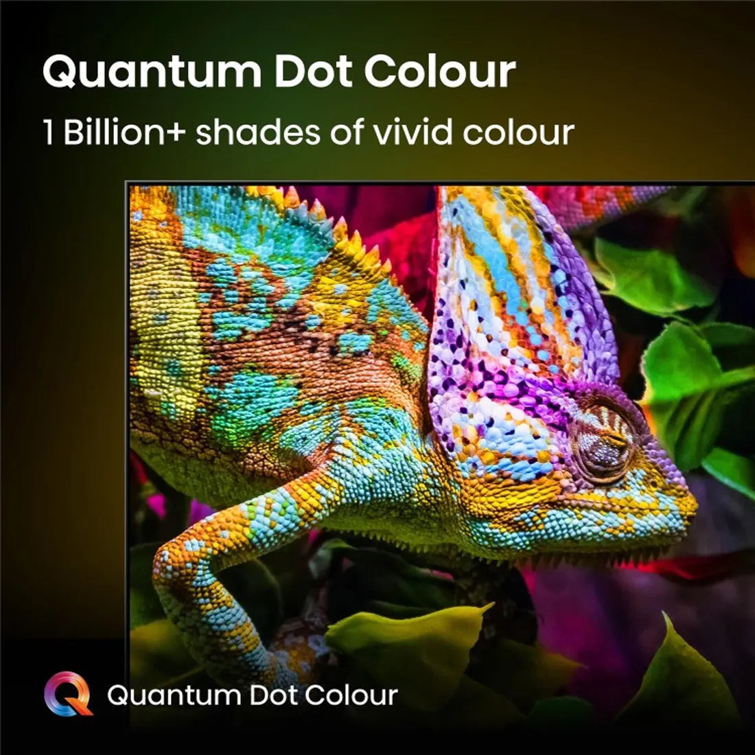 Hisense Quantum Dot Colour technology visual demonstrating over one billion shades of vivid, accurate colour.