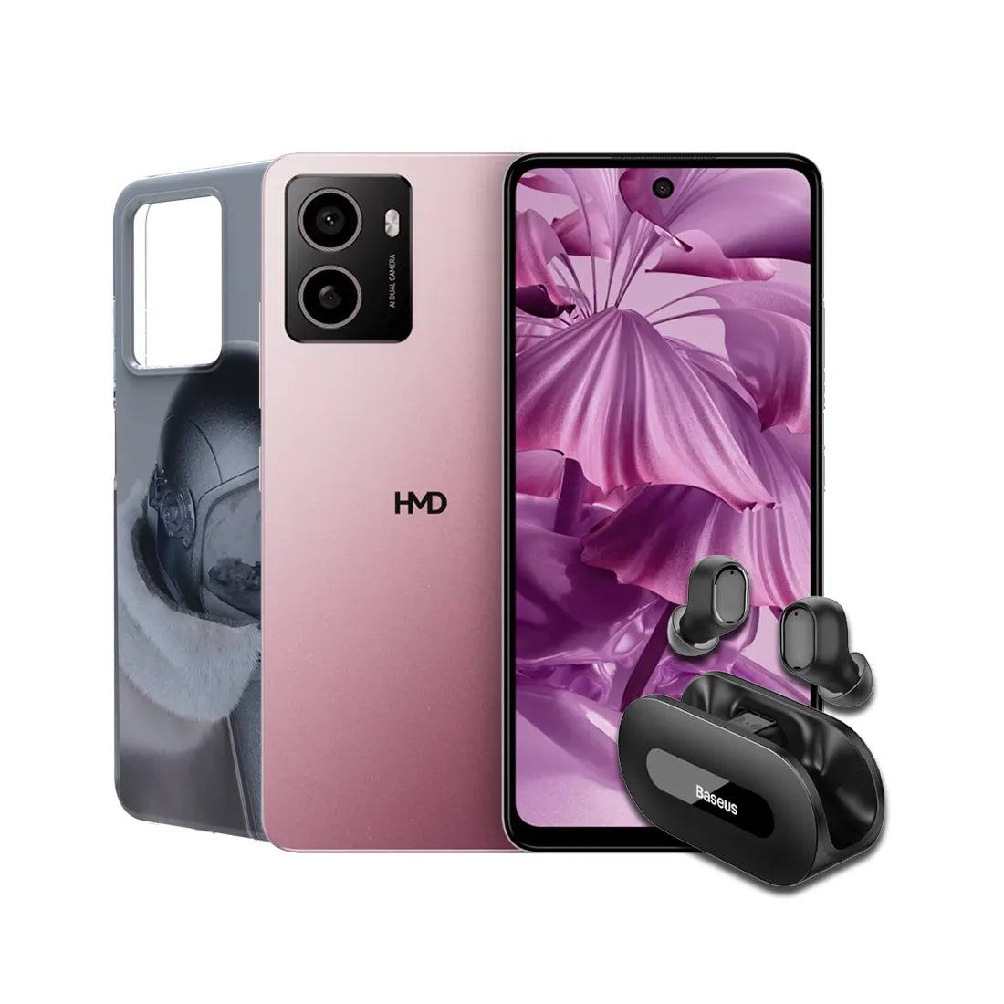 HMD Pulse 4G smartphone bundle with Icon protective case and Baseus Bowie EZ10 true wireless earbuds