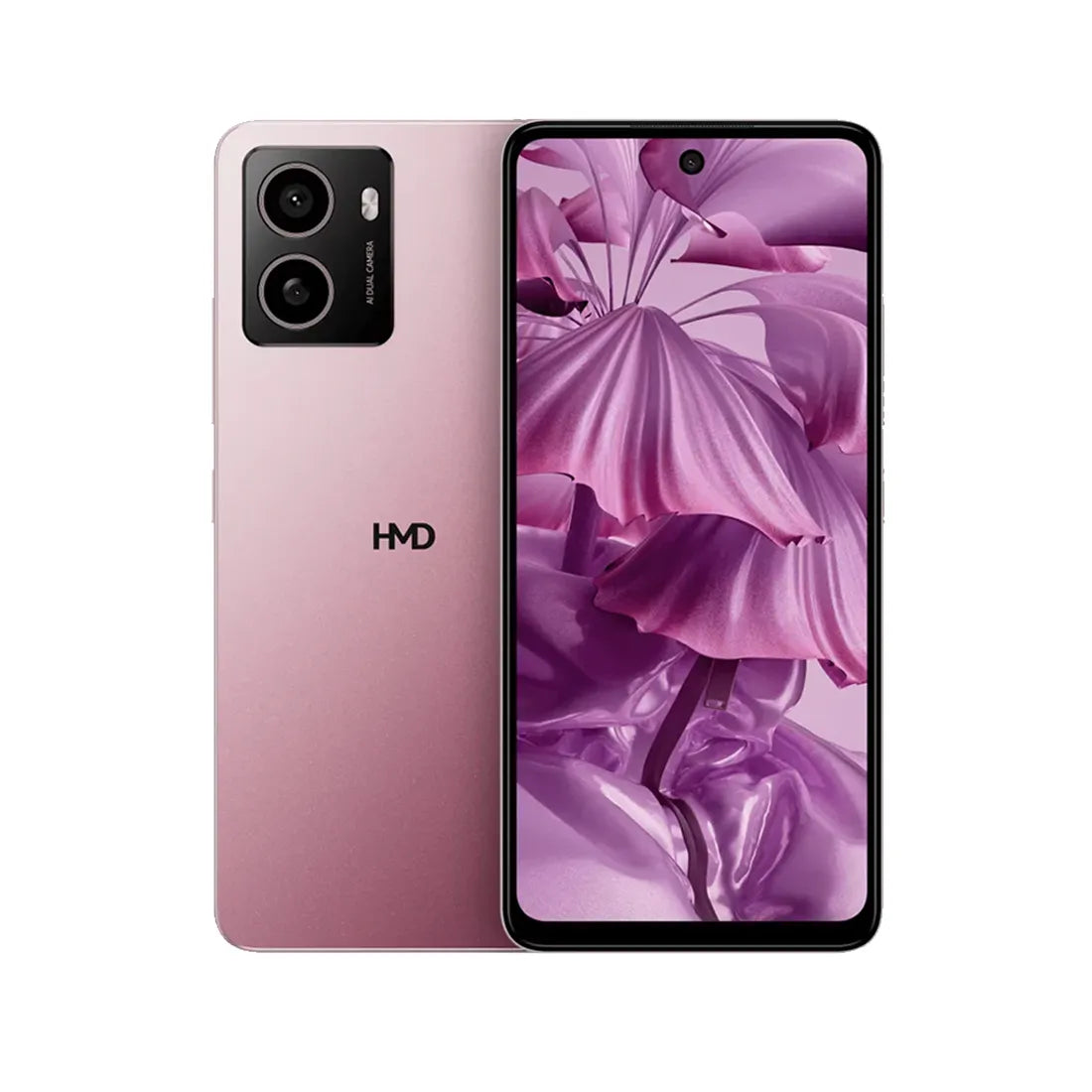 HMD Pulse 4G smartphone pink colour front and back view