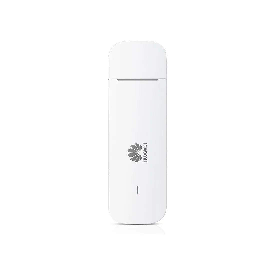 Huawei E3372 4G USB mobile broadband dongle front view on white background