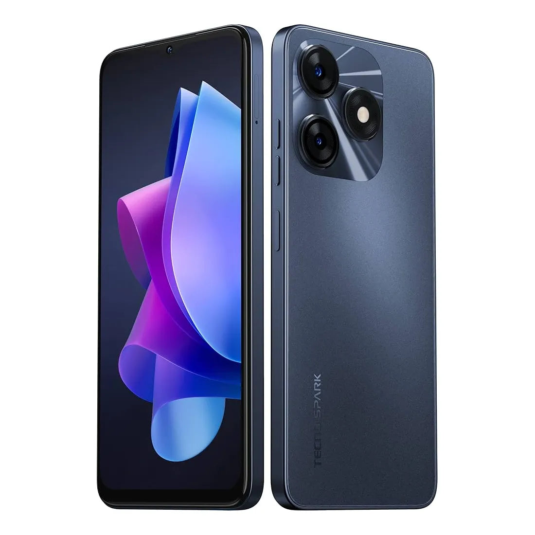 Tecno Spark 10 NFC smartphone angled view showing camera module and slim profile