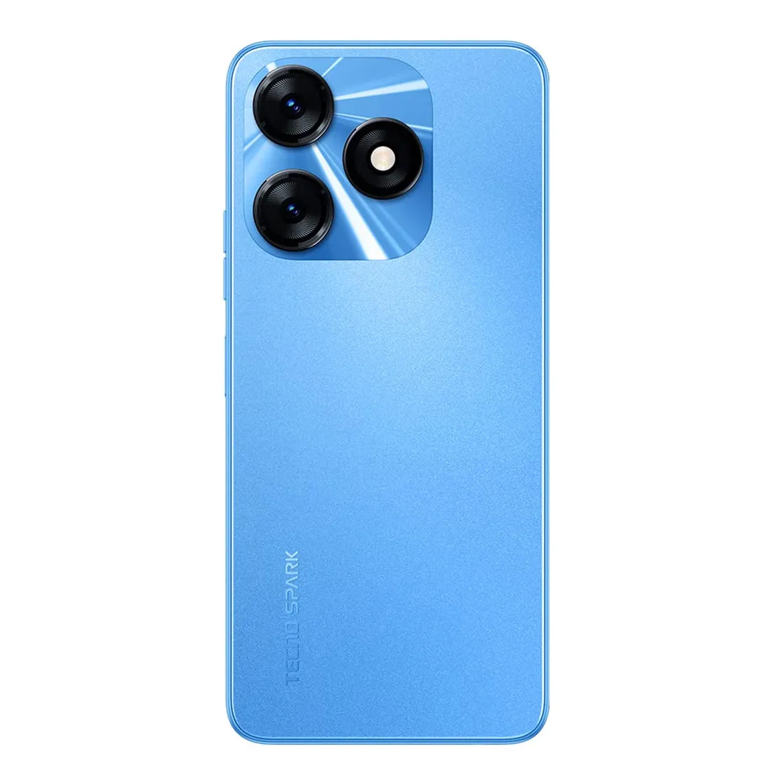 Tecno Spark 10 NFC smartphone rear view showing blue back panel and camera design