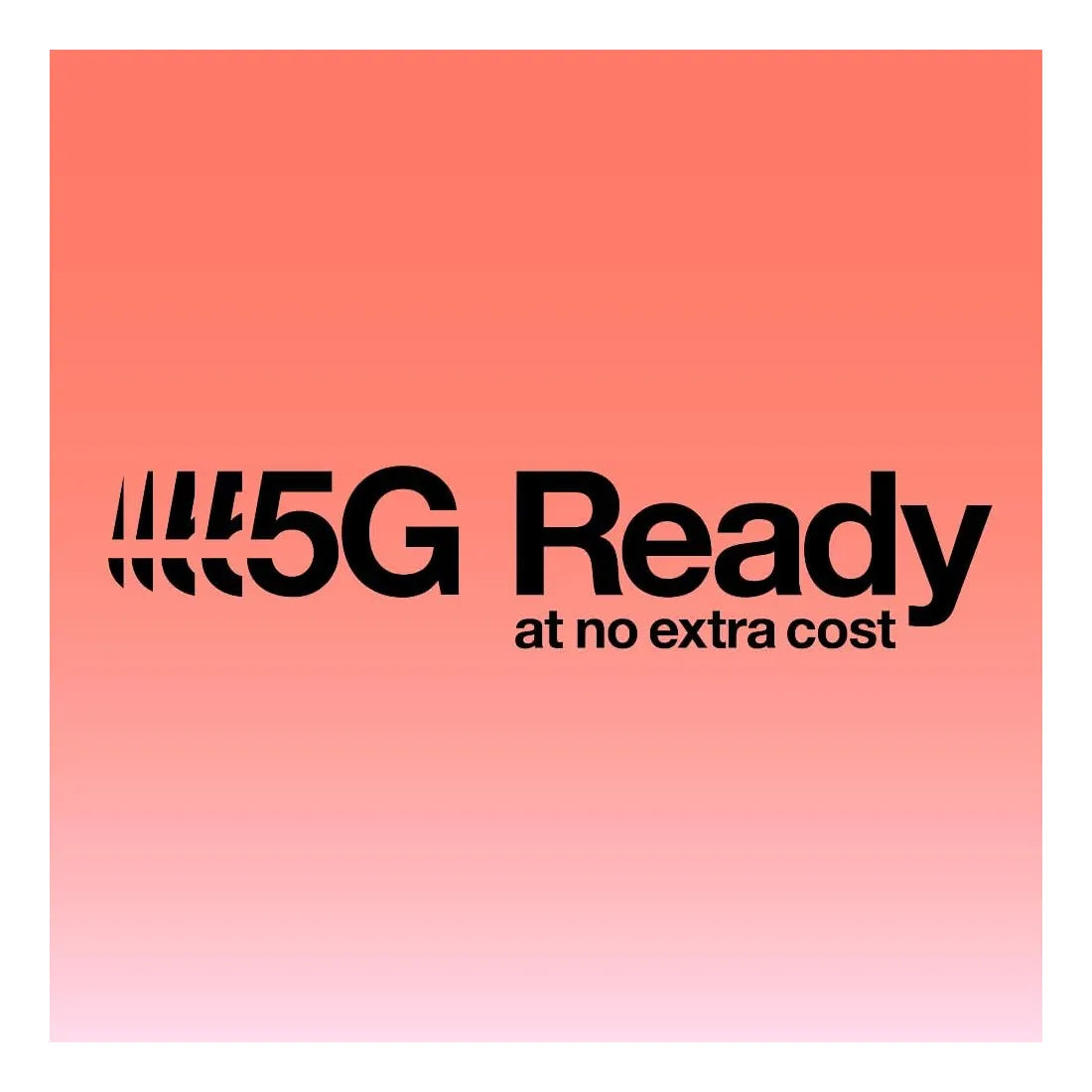 Three network 5G ready promotional graphic indicating future network compatibility