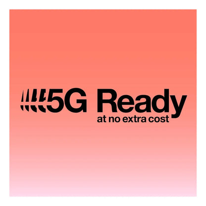 Three network 5G ready promotional graphic indicating future network compatibility