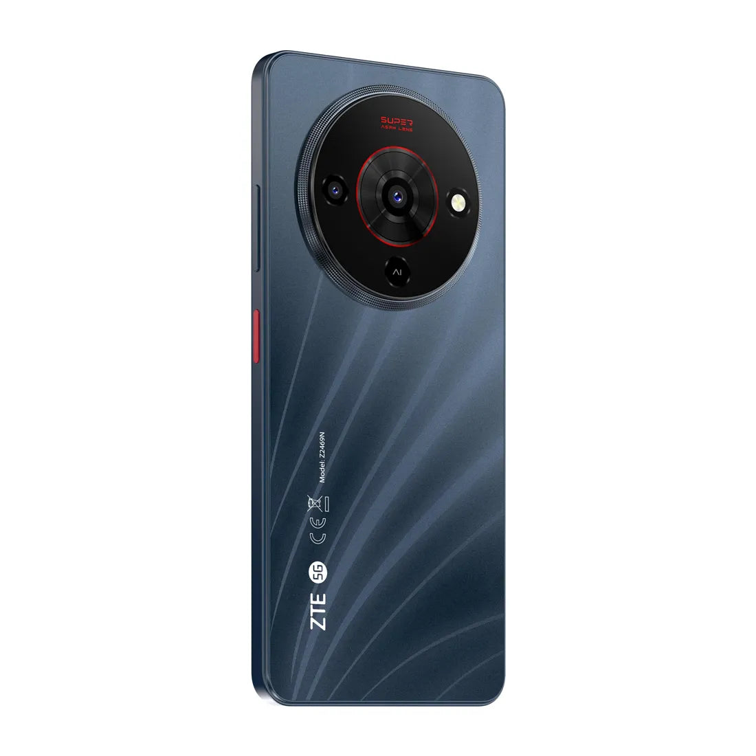 ZTE Blade A76 rear panel view showing blue finish and camera housing