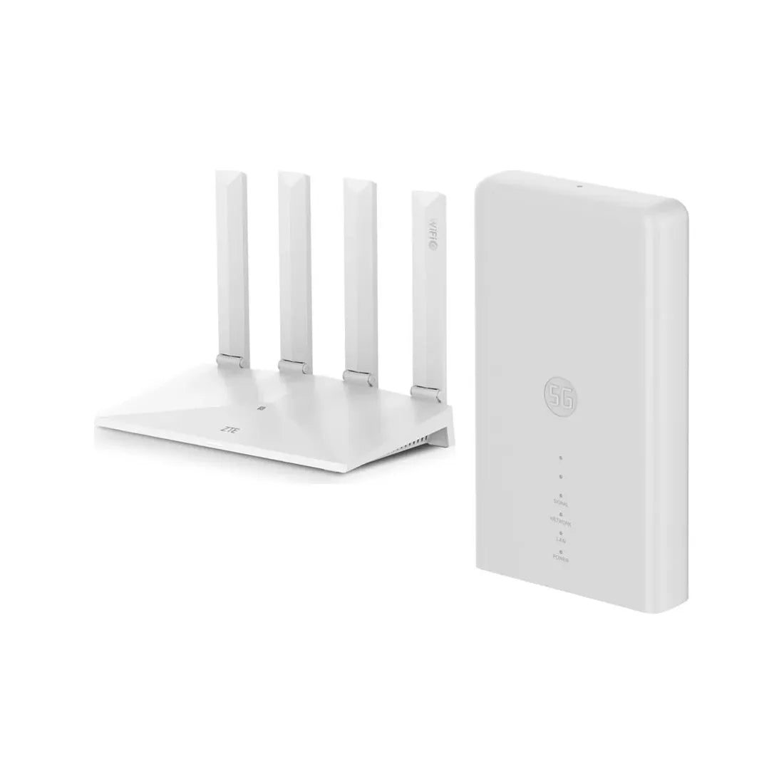 ZTE MC889 5G router and T300 outdoor antenna shown separately