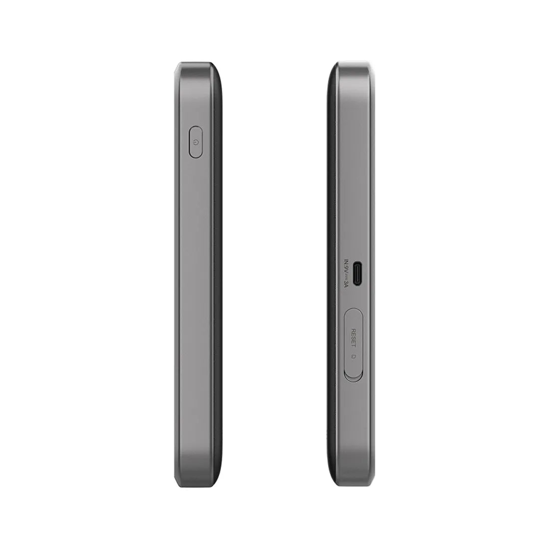 Side profile view of the ZTE MU5120 5G portable WiFi hotspot showing slim design