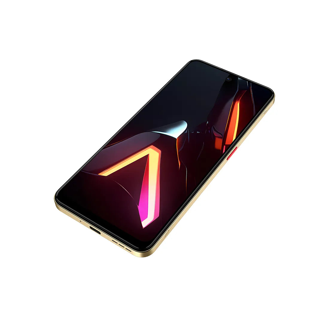 ZTE Nubia Neo 3 angled front display view in yellow finish