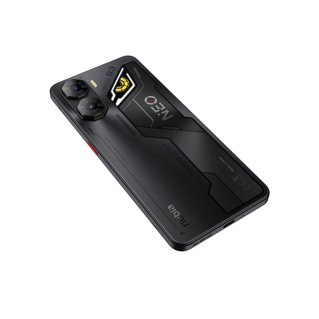 ZTE Nubia Neo 3 angled rear design showing camera module in black