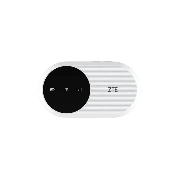 ZTE U10 4G portable WiFi hotspot front view showing status display and compact design on white background